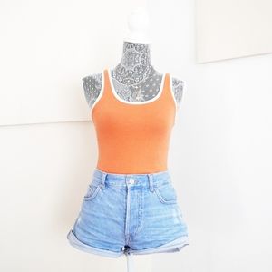 3/$15 Forever 21 Orange 70s Bodysuit Athletic Wear